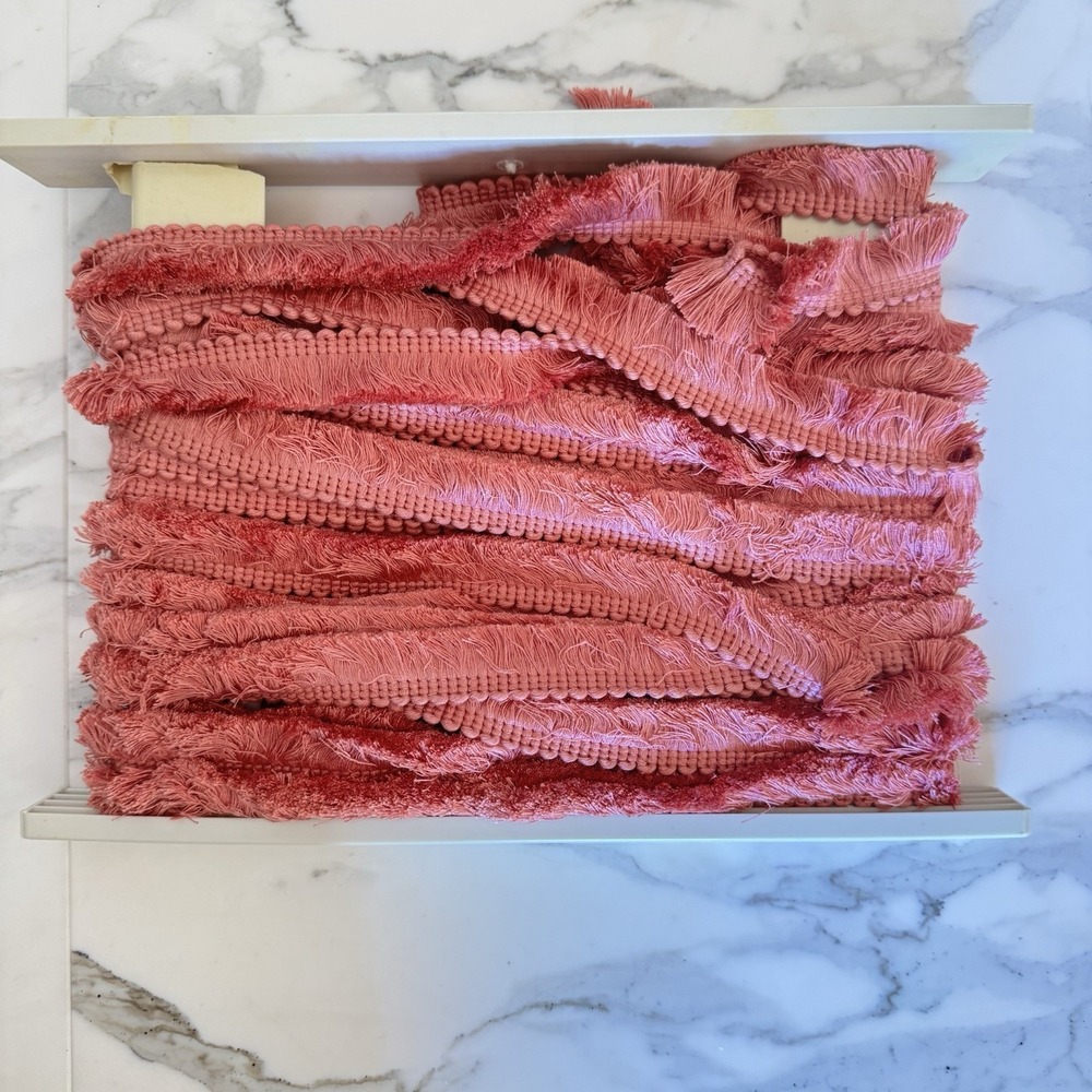 Vintage Conso Trimmings Fringe Trim‎ Dusty Rose Pink 50 FT Belk NOS #10435